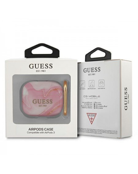 Guess GUA3UNMP AirPods 3 cover różowy/pink Marble Collection