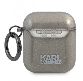 Karl Lagerfeld KLA2UKHGK AirPods cover czarny/black Glitter Karl`s Head