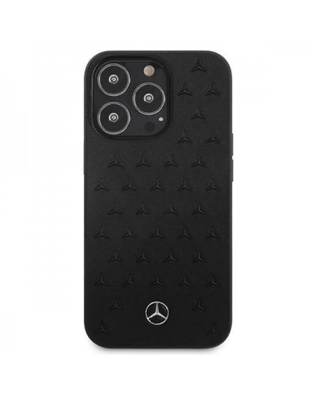 Mercedes MEHCP13LPSQBK iPhone 13 Pro / 13 6,1" czarny/black hardcase Leather Stars Pattern
