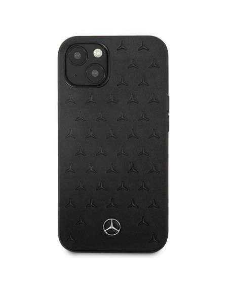 Mercedes MEHCP13MPSQBK iPhone 13 6,1" czarny/black hardcase Leather Stars Pattern