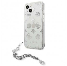 Guess GUHCP13SKSPESI iPhone 13 mini 5,4" srebrny/silver hardcase Peony Chain Collection