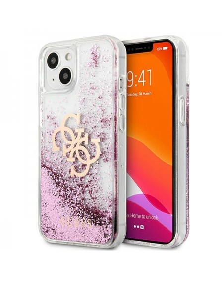 Guess GUHCP13SLG4GPI iPhone 13 mini 5,4" różowy/pink hardcase 4G Big Liquid Glitter