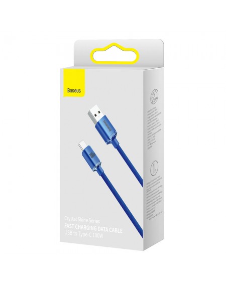 Baseus crystal shine series fast charging data cable USB Type A to USB Type C100W 1,2m blue (CAJY000403)