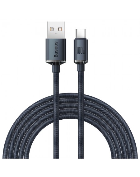 Baseus Crystal Shine Series cable USB cable for fast charging and data transfer USB Type A - USB Type C 100W 2m black (CAJY000501)