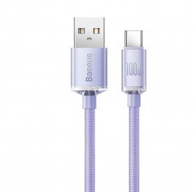Baseus crystal shine series fast charging data cable USB Type A to USB Type C 100W 2m purple (CAJY000505)