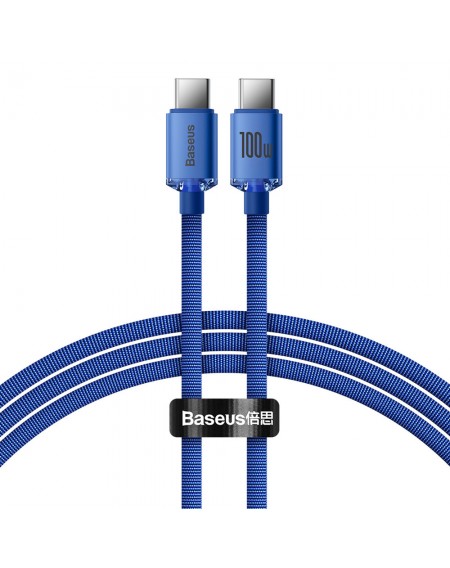 Baseus Crystal Shine Series cable USB cable for fast charging and data transfer USB Type C - USB Type C 100W 1.2m blue (CAJY000603)