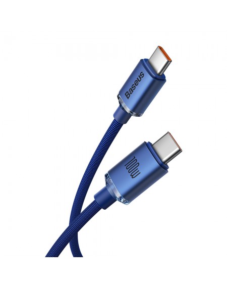 Baseus Crystal Shine Series cable USB cable for fast charging and data transfer USB Type C - USB Type C 100W 2m blue (CAJY000703)