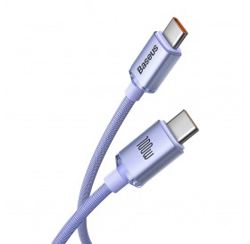 Baseus Crystal Shine Series cable USB cable for fast charging and data transfer USB Type C - USB Type C 100W 2m purple (CAJY000705)