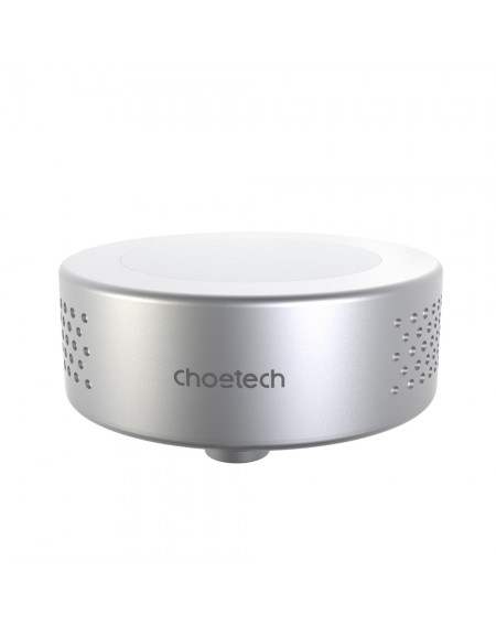 Choetech Qi wireless charger 15W (compatible with MagSafe) with a fan for cooling the phone (USB Type C - USB Type C cable included) silver (T593-F)