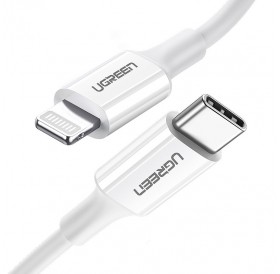Ugreen cable USB Type C - Lightning 3A cable 0.25 m white (US171)
