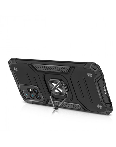 Wozinsky Ring Armor armored hybrid case cover + magnetic holder for Xiaomi Redmi 10 blue