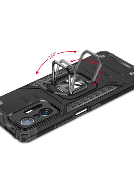 Wozinsky Ring Armor Tough Hybrid Case Cover + Magnetic Mount for Xiaomi Mi 11T Pro / Mi 11T Black