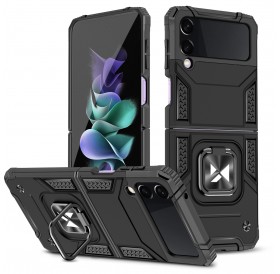 Wozinsky Ring Armor tough hybrid case cover + magnetic holder for Samsung Galaxy Z Flip 3 black