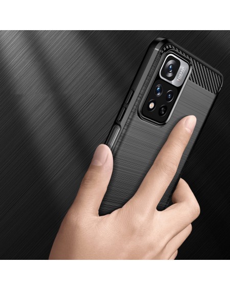 Carbon Case flexible case cover Xiaomi Redmi Note 11 Pro+ 5G (China) / 11 Pro 5G (China) / Mi11i HyperCharge / Poco X4 NFC black