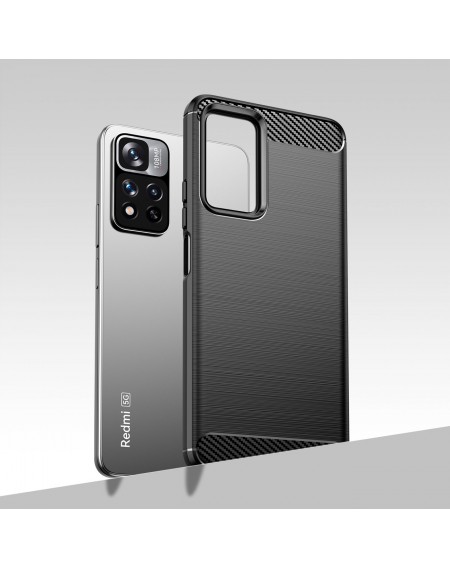 Carbon Case flexible case cover Xiaomi Redmi Note 11 Pro+ 5G (China) / 11 Pro 5G (China) / Mi11i HyperCharge / Poco X4 NFC black