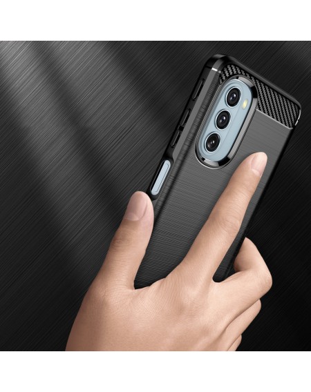 Carbon Case Flexible Cover Sleeve Motorola Moto G51 5G black