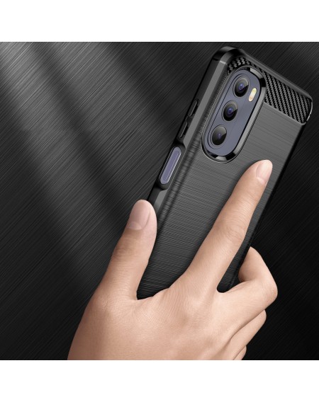 Carbon Case flexible cover for Motorola Moto G Stylus 2022 black