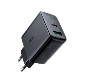 Acefast wall charger USB Type C / USB 32W, PPS, PD, QC 3.0, AFC, FCP black (A5 black)
