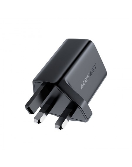 Acefast wall charger (UK plug) USB Type C 20W, PPS, PD, QC 3.0, AFC, FCP black (A4 black)
