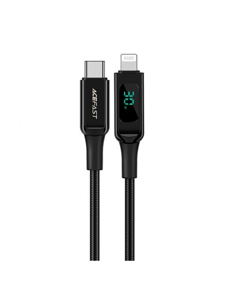 Acefast cable MFI USB Type C - Lightning 1.2m, 30W, 3A black (C6-01 Black)