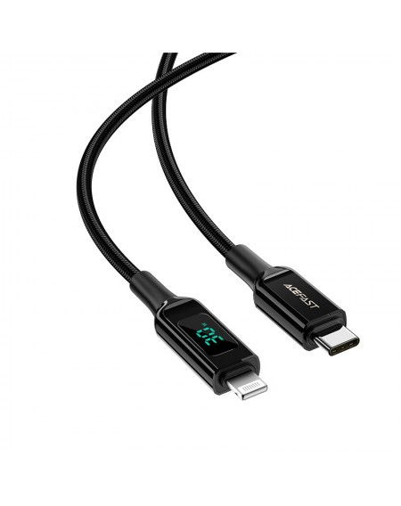 Acefast cable MFI USB Type C - Lightning 1.2m, 30W, 3A black (C6-01 Black)