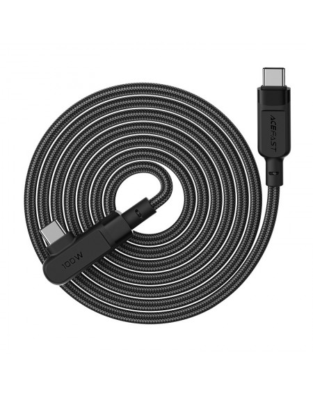 Acefast angled cable USB Type C - USB Type C 2m, 100W (20V / 5A) gray (C5-03 deep space gray)