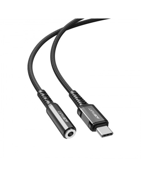 Acefast audio cable USB Type C - 3.5mm mini jack (female) 18cm, DAC, AUX black (C1-07 black)