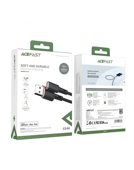 Acefast cable MFI USB - Lightning 1.2m, 2.4A black (C2-02 black)