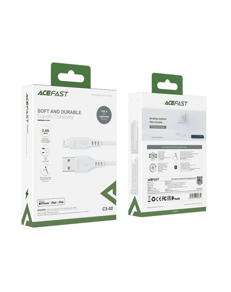 Acefast MFI USB cable - Lightning 1.2m, 2.4A white (C3-02 white)