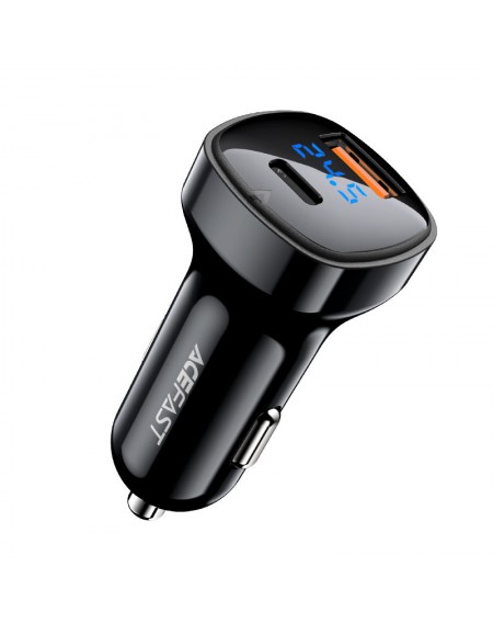 Acefast car charger 66W USB Type C / USB, PPS, Power Delivery, Quick Charge 4.0, AFC, FCP black (B4 black)