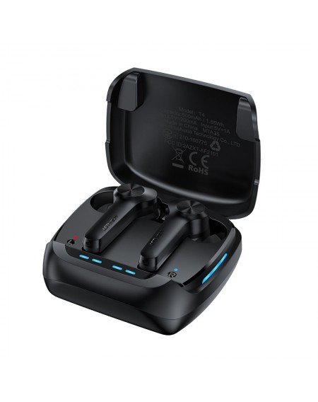 Acefast gaming in-ear wireless headphones TWS Bluetooth 5.0 delay 65ms waterproof IPX5 black (T4 black)