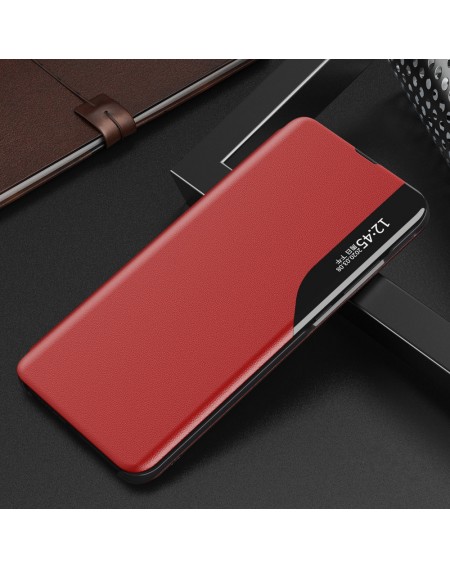 Eco Leather View Case Elegant Flip Cover with Stand Function Poco M4 Pro 5G Red