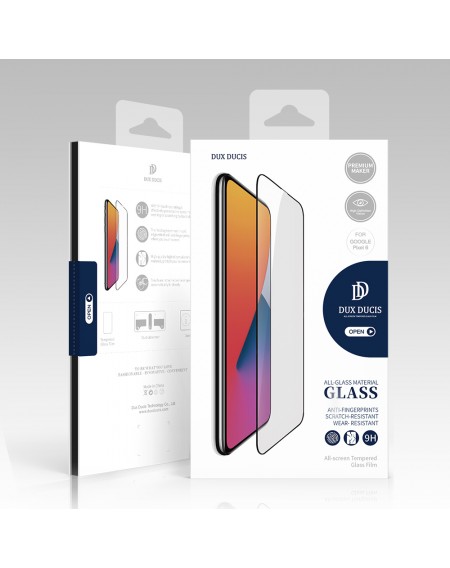 Dux Ducis 10D Tempered Glass durable tempered glass 9H for the entire screen with Google Pixel 6 frame black (case friendly)