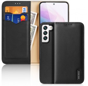 Dux Ducis Hivo Leather Flip Cover Genuine Leather Wallet For Cards And Documents Samsung Galaxy S22 Black