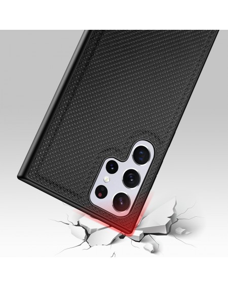 Dux Ducis Fino case is made of nylon material for Samsung Galaxy S22 Ultra black