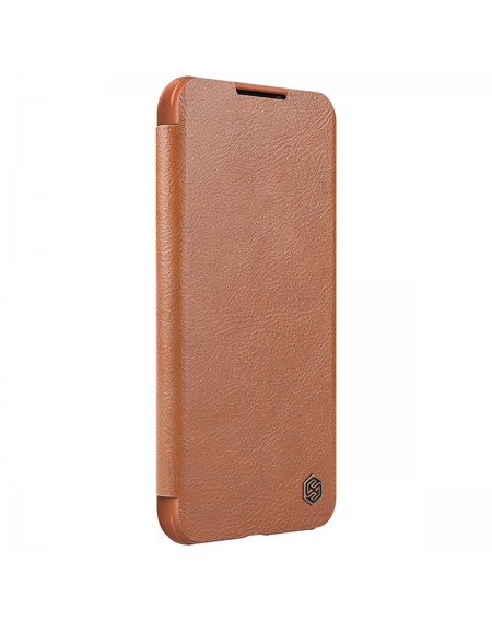 Nillkin Qin Leather Pro Case Case For Samsung Galaxy S22 Camera Protector Holster Cover Flip Cover Brown