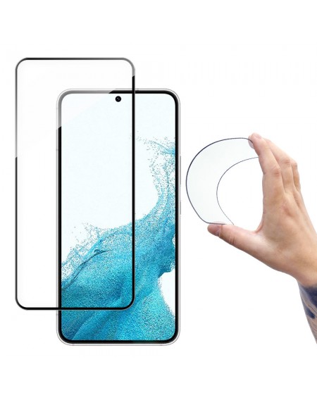 Wozinsky Full Cover Flexi Nano Glass Film Tempered Glass With Frame For Samsung Galaxy S22 + (S22 Plus) Transparent