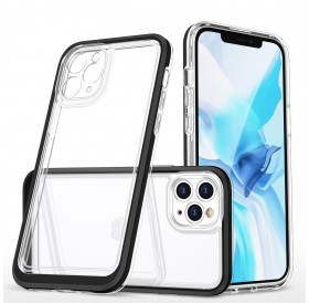 Clear 3in1 case for iPhone 11 Pro frame gel cover black