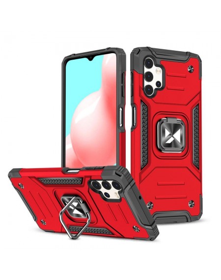 Wozinsky Ring Armor tough hybrid case cover + magnetic holder for Samsung Galaxy A23 red