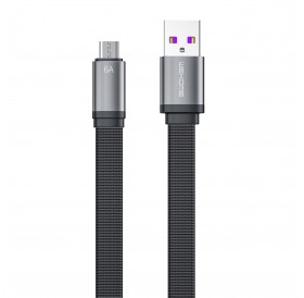 WK Design King Kong 2nd Gen series flat USB - micro USB cable for fast charging / data transmission 6A 1.3m black (WDC-156)