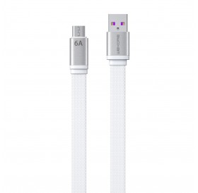 WK Design King Kong 2nd Gen series flat USB - micro USB cable for fast charging / data transmission 6A 1.3m white (WDC-156)