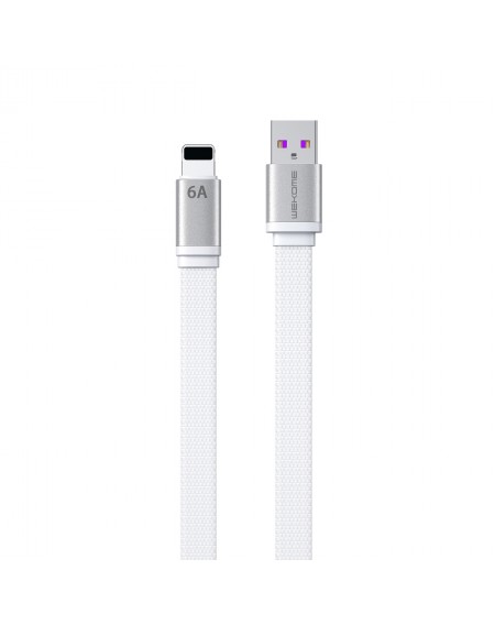 WK Design King Kong 2nd Gen series flat USB cable - Lightning fast charging / data transmission 6A 1.3m white (WDC-156i)