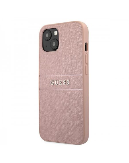 Guess GUHCP13MPSASBPI iPhone 13 6,1" różowy/pink hardcase Saffiano Stripe