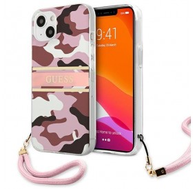 Guess GUHCP13SKCABPI iPhone 13 mini 5,4" różowy/pink hardcase Camo Strap Collection