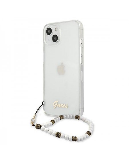 Guess GUHCP13SKPSWH iPhone 13 mini 5,4" Transparent hardcase White Pearl