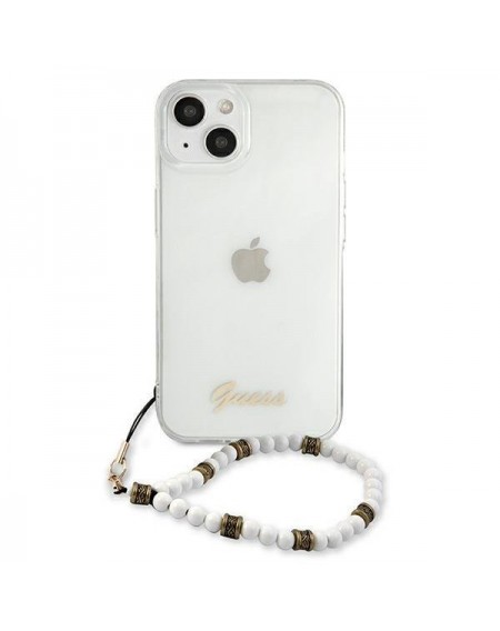Guess GUHCP13SKPSWH iPhone 13 mini 5,4" Transparent hardcase White Pearl
