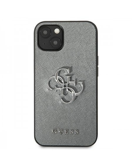 Guess GUHCP13SSA4GSGR iPhone 13 mini 5,4" szary/grey hardcase Saffiano 4G Metal Logo