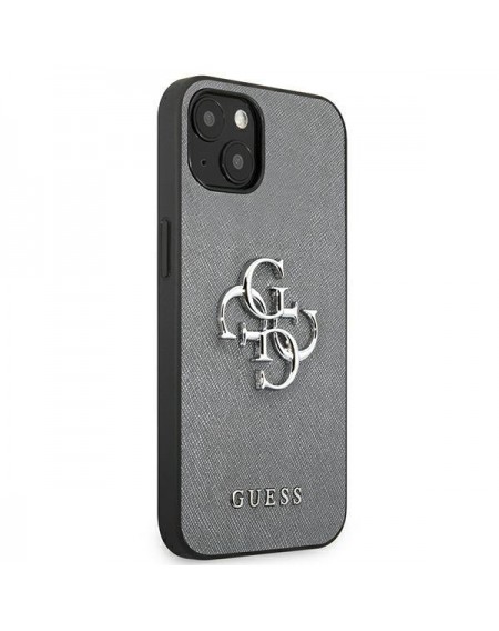 Guess GUHCP13SSA4GSGR iPhone 13 mini 5,4" szary/grey hardcase Saffiano 4G Metal Logo