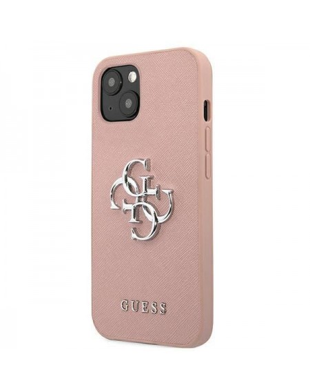 Guess GUHCP13SSA4GSPI iPhone 13 mini 5,4" różowy/pink hardcase Saffiano 4G Metal Logo
