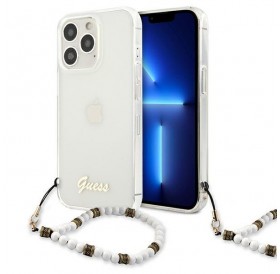 Guess GUHCP13XKPSWH iPhone 13 Pro Max 6,7" Transparent hardcase White Pearl